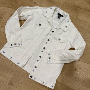 Denim&Co Jacket floral embroidery